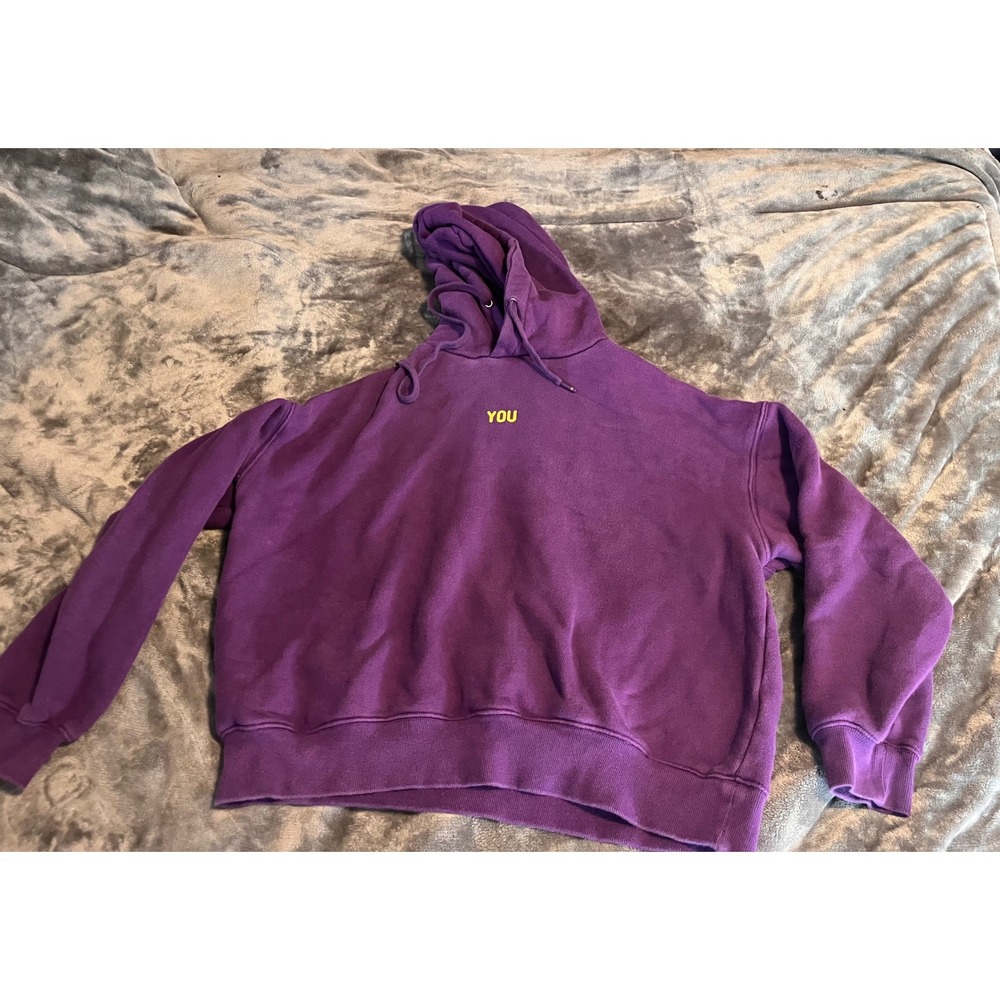 BTS Official Fade Purple Hoodie Never Walk Alone YOU Embroidered Sweatshirt L